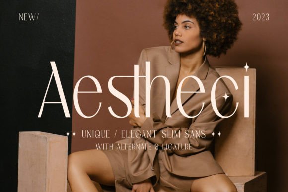 Aestheci: The Elegant Slim Sans Serif Typeface for Makers